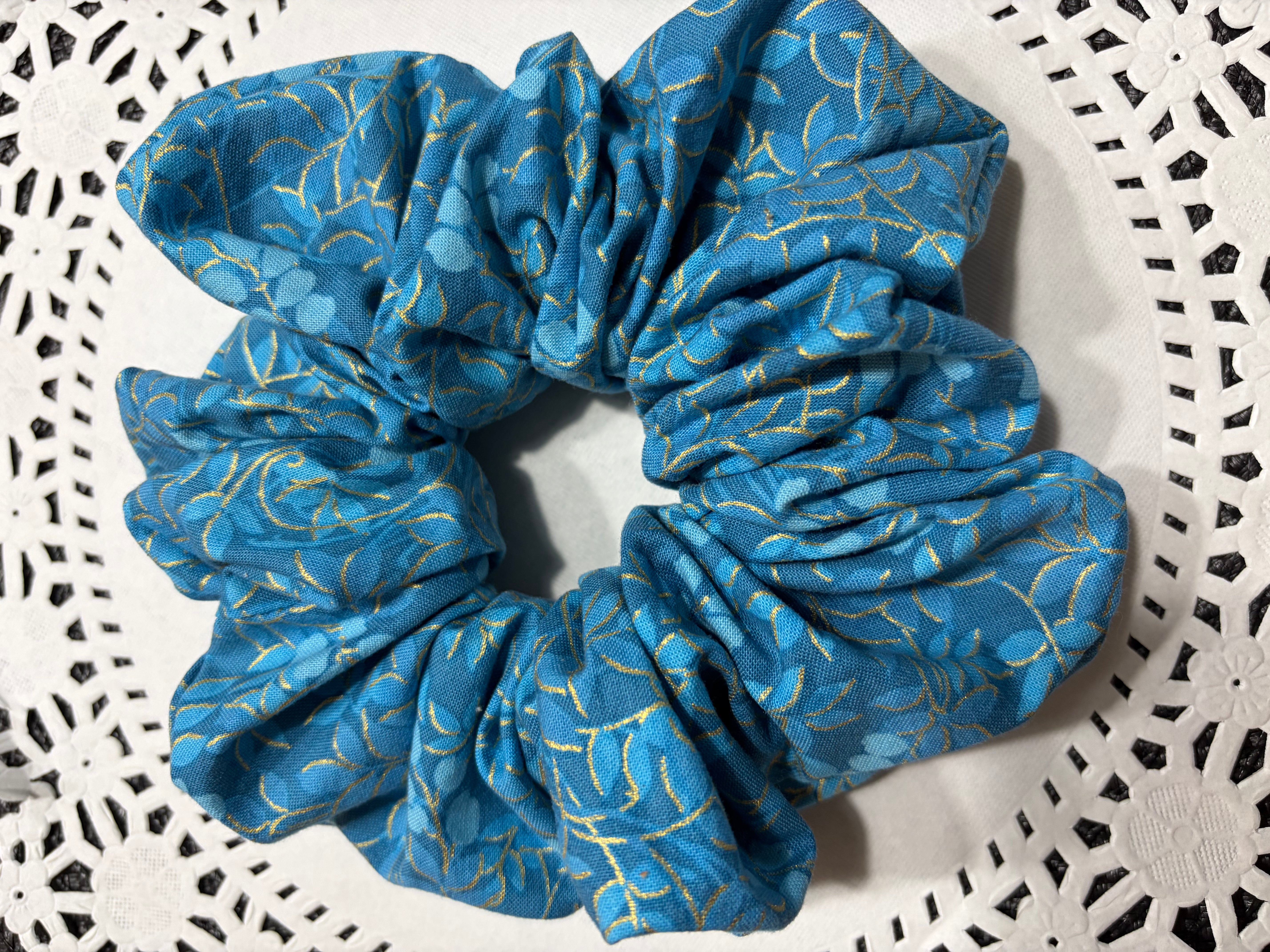 Turquoise blue large scrunchie
